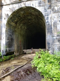 Cascade Tunnel Small child for scale