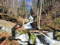Cascading waterfalls on a gorgeous fall day - Ricketts Glen State Park in Benton PA 
