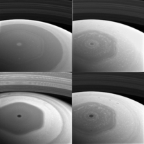 Cassini Snapshot of Saturns North Polar Hexagon and Vortex 