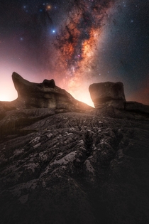 Castle Hill Rocks amp Milky Way a composite image 