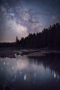 Catching night sky reflections in Algonquin Provincial Park Canada 