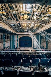 Catching rays at beautiful old school auditorium