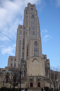 Cathedral of Learning at the University of Pittsburgh was built in  by architect Charles Klauder The -story Late Gothic Revival Cathedral is the tallest educational building in the Western Hemisphere 