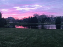 Caught the sunset in my backyard Rare sight to see in Indiana