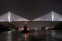 Centennial Bridge in Panama at night 