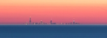 Chicago seen from across lake michigan