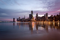 Chicago skyline during sunset Chicago IL 