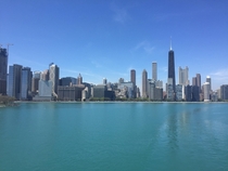 Chicago skyline from a boat 