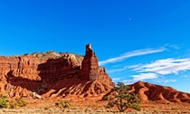 Chimney rock moon included - Capitol Reef National Park 