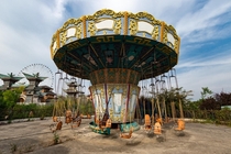Chinese theme parks abandoned wave swinger ride 