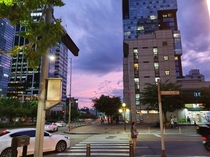 City and the pink sky Gangnam Seoul