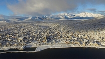 Cityscape of Bariloche Argentina Today after the coldest day in its history F 