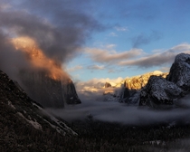 Clearing winter storm in Yosemite 