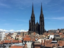 Clermont-Ferrand Cathedral in France - Built entirely of black lava stone