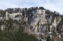 Cliff side of Ybrig Switzerland 