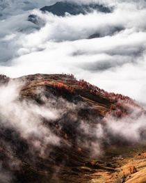 Clouded valley in Passo Giau Italian Dolomites  wilhelmgisow
