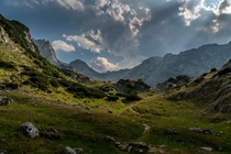 Clouds gathering over the trail Durmitor National Park Montenegro 