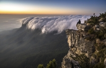 Clouds in Drakensberg Escarpment in the lowveld also known as Mariepskop South Africa Snapped by professional Photographer Em Gatland  from Greater Kruger South Africa the unique shot could easily be mistaken for a dangerous wave rather than clouds passin
