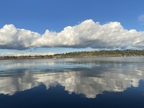 Clouds reflecting on Lake Sammamish in Redmond WA 