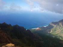 Cloudy afternoon at the Na Pali Coast in Kauai 