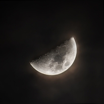 Cloudy Quarter Moon tonight
