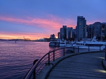 Coal Harbour in Vancouver Winter Sunrise
