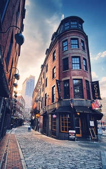 Cobblestone streets in Boston MA 
