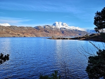Cold morning at Loch Maree in the highlands of Scotland 