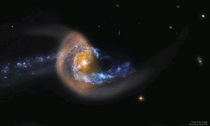 Collision between two galaxies