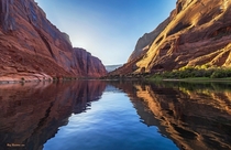 Colorado River Canyon Walls Reflection From A Kayaking Trip To Horseshoe Bend Near Page Arizona 