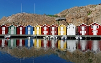 Colorful Houses in Smgen Sweden  x-post rSwedenPics