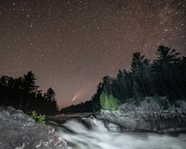 Comet Neowise above the Coulonge River in Quebec Canada  OC henryhawkins