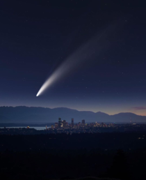 Comet Neowise captured over Seattle by Bray Falls