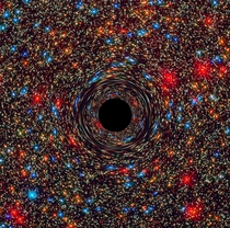 Computer-Simulated Image of a Supermassive Black Hole 