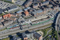 Construction of a new metro stop at Ny Ellebjerg station in Copenhagen Denmark