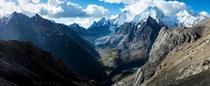 Cordillera Huayhuash from San Antonio Pass at  m above sea level Peru 