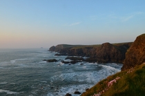 Cornish coast and hills near Trevone Bay 