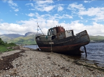 Corpach shipwreck with Ben Nevis in the background