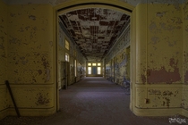 Corridor Inside an Abandoned State Hospital 