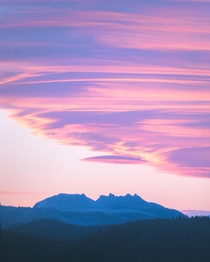 Cotton candy skies over the Sierra Nevada Mountains California 