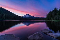 Cotton candy skies over Trillium Lake OR