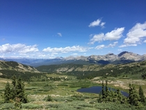 Cottonwood Pass CO looking to west of Continental Divide overlooking Taylor Reservoir 