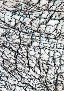 Could be a close up of the skin of an elephant but is a glacier in Iceland seen from above  - more of my abstract landscapes at IG glacionaut