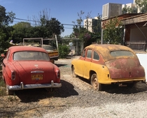 Couple of cars in a yard in southern Israel