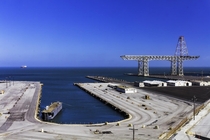 Crane and dry-docks at Hunters Point Naval Shipyard San Francisco