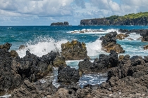 Crashing waves a Keanae Point on Maui 