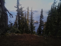 Crater Lake on a cloudy day x OC