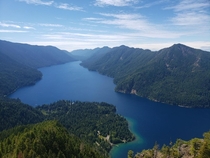 Crescent Lake as viewed from the summit of Mount Storm King Washington State