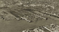 CRRNJ carfloat pier  west of Ellis Island July   