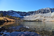 Crystal clear lake and sky in Eastern Sierras California 
